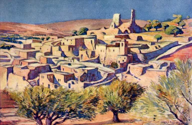 El pueblo bíblico de Betania, cerca de Jerusalén, c.1910